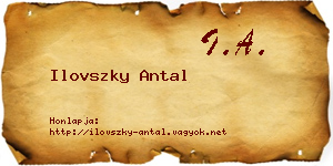 Ilovszky Antal névjegykártya